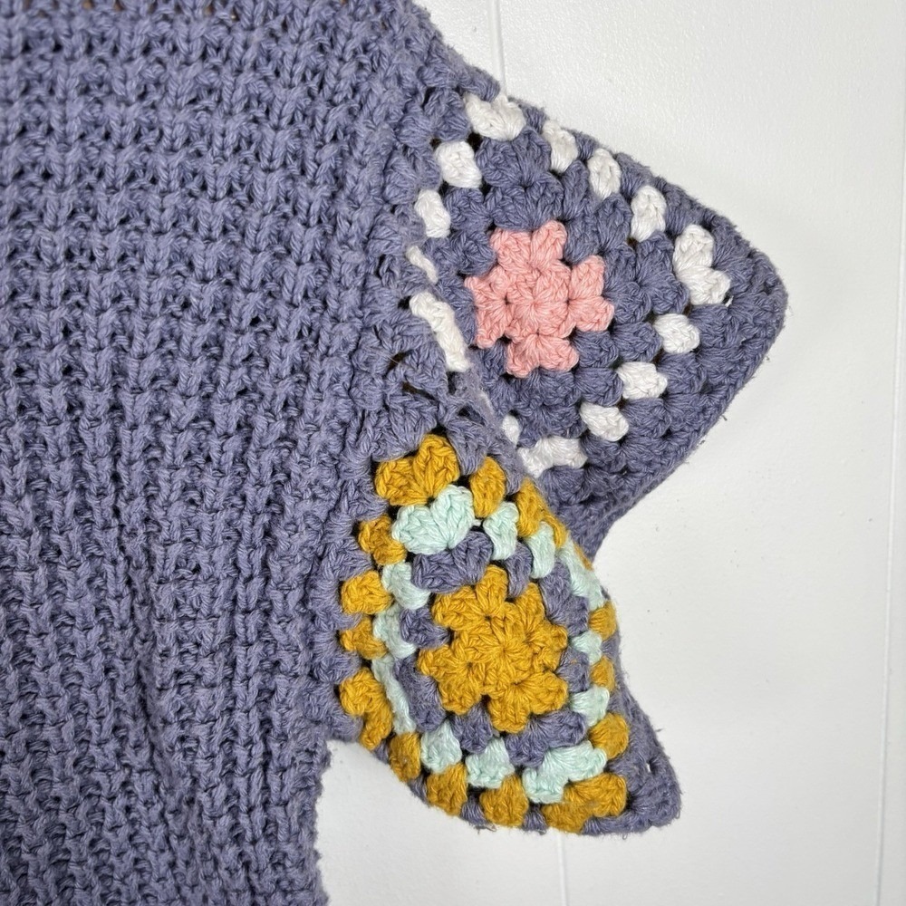 Universal Thread XS Granny Square Crochet Short Sleeve Top Lavender Purple - Picture 3 of 7